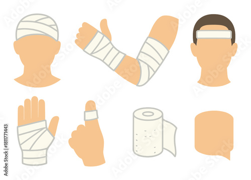 Medical bandages and their uses on various body parts