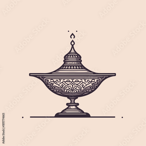 Flat vector of incense burner (mabkhara)
