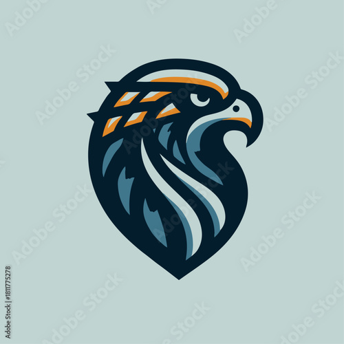 Flat vector of falcon head icon, Arab symbol