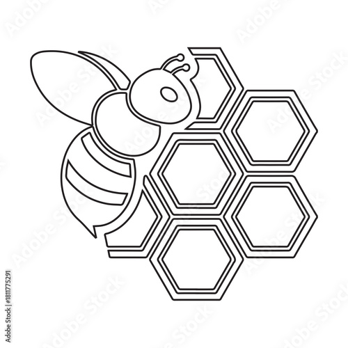 Bee and Honeycomb Icon
