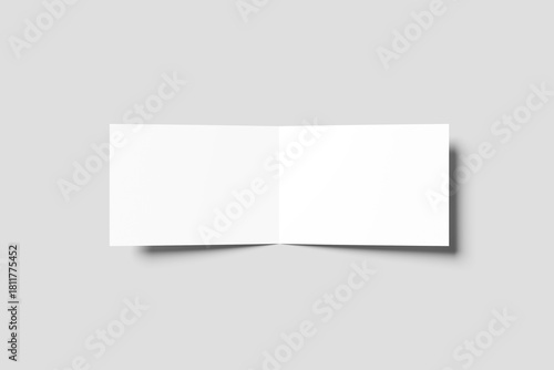 Blank Bi-Fold Landscape Brochure Mockup - 3D Illustration