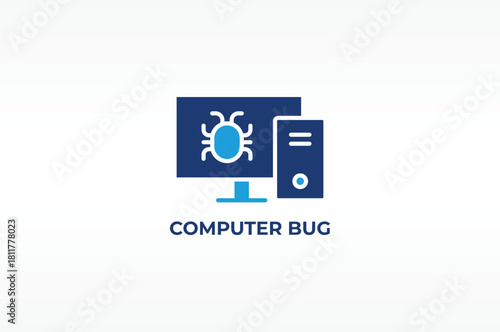 COMPUTER BUG vector, icon or logo sign isolated symbol illustration