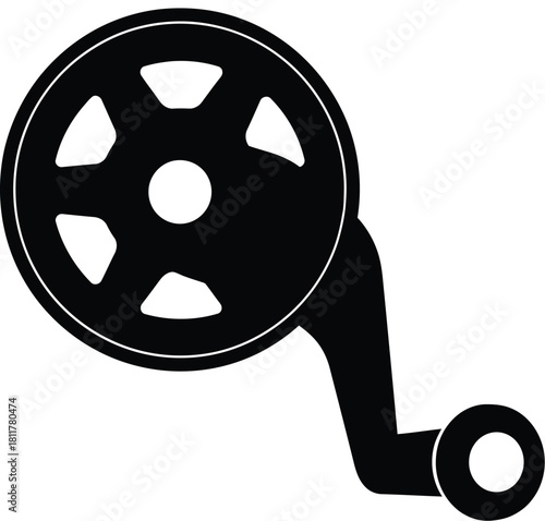 Engine Pulley Wheel Vector icon isolated on white background