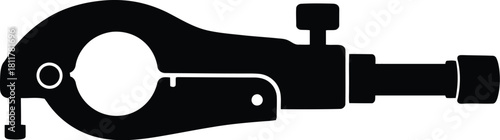 Silhouette of a mechanical device with adjustment knobs