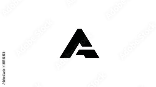 Minimalist Black Capital Letter A Symbol Design on White Background. Modern typographic element.