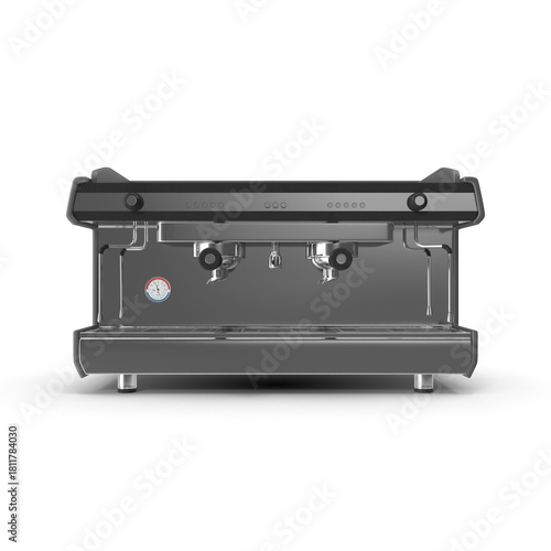chrome espresso machine with modern commercial design
