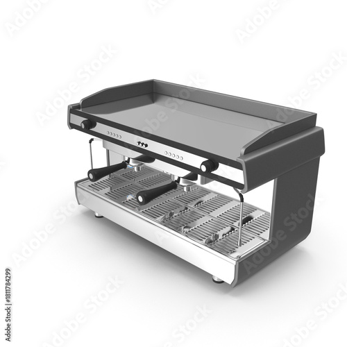chrome espresso machine with modern commercial design