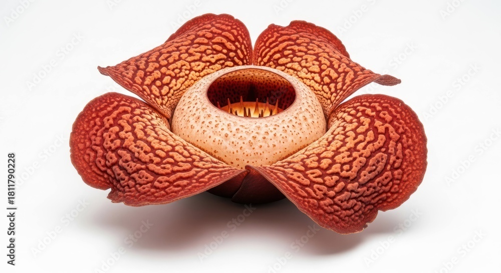 Naklejka premium Large reddish flower with spotted petals, central cup, and prominent stamens