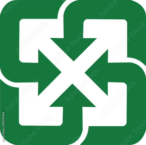 Taiwan Green Recycle Symbol Vector