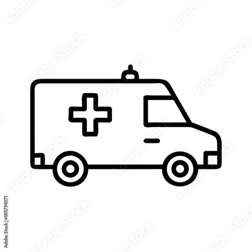 An ambulance, a symbol of emergency medical services, depicted in a straightforward and clear manner.