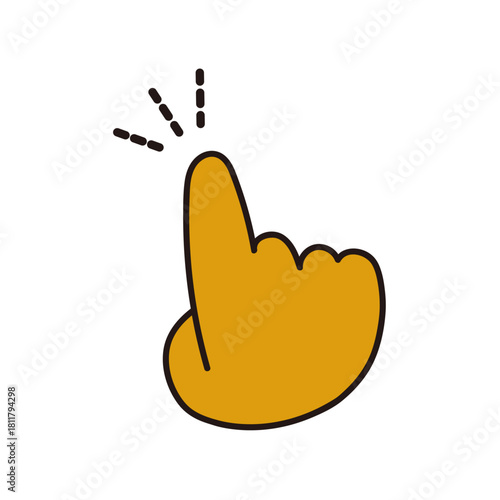 クリックを示すポップなイラストアイコン