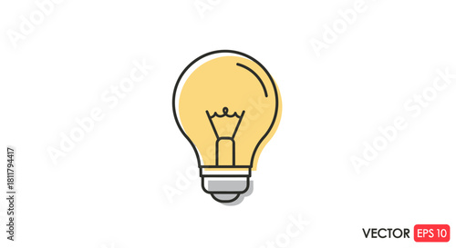 Simple Illustration of a Bright Idea Light Bulb Signifying