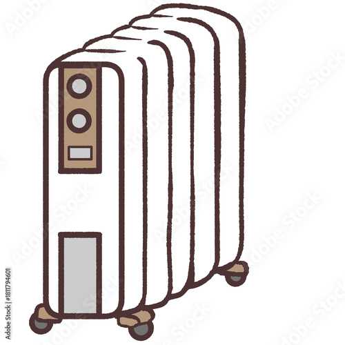 オイルヒーターの手描きイラスト