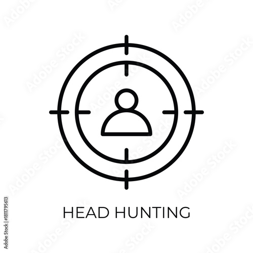 Modern headhunting recruitment banner with professional design elements