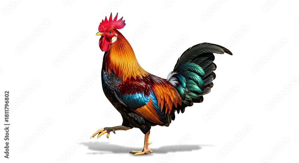 Fototapeta premium rooster isolated on white background