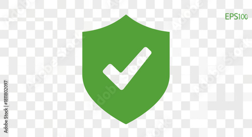symbolic green shield with checkmark emphasizing security and