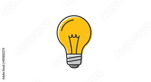 Minimalist Illustration of a Bright Idea Light Bulb Symbolizing