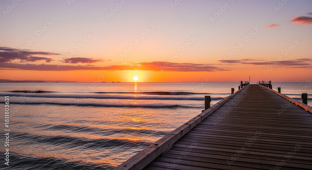 Obraz premium sunset on the pier