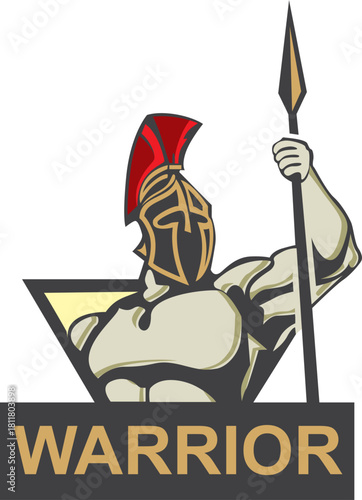  roman warrior design vector logo