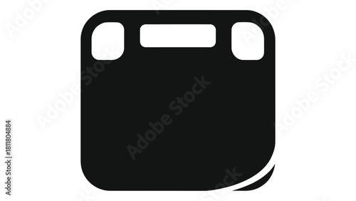 Black icon representing a smart scale with digital measurement capability for intelligent weight tracking isolated on wh
