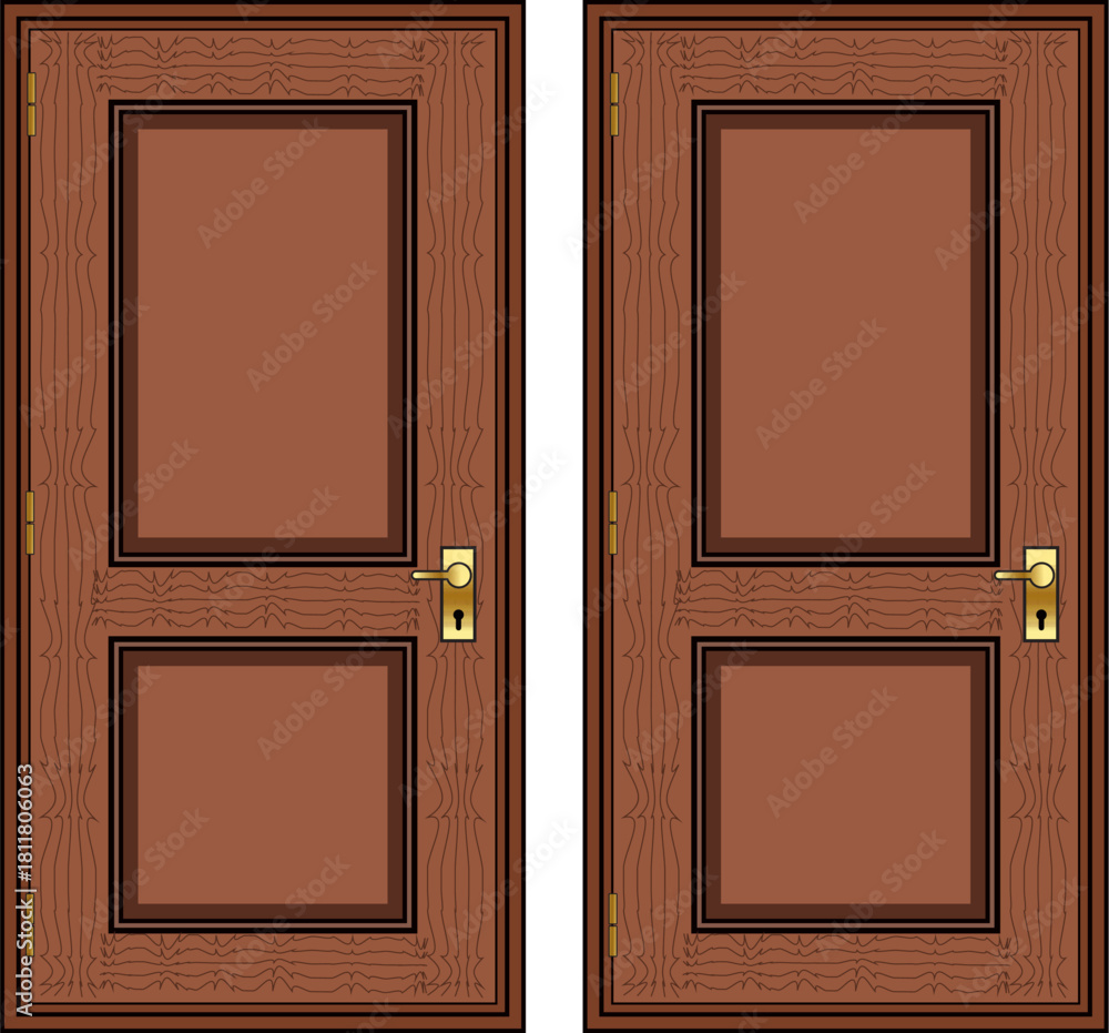 Fototapeta premium A set of wooden doors vector design perfect for an architectural home entrance