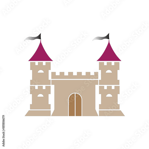 icon vector castle template design elegant