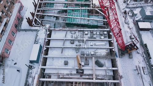 Construction of subway station in Moscow.