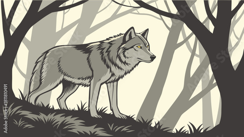 wolf in the woods