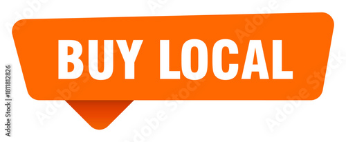 buy local sticker. buy local orange sign isolated on transpatent background