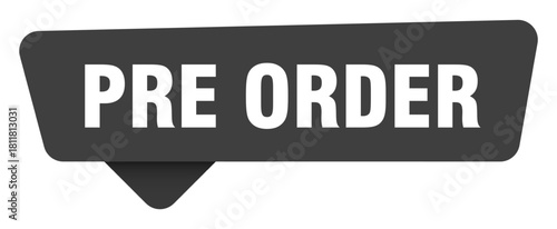 pre order black sign isolated on transpatent background. pre order sticker