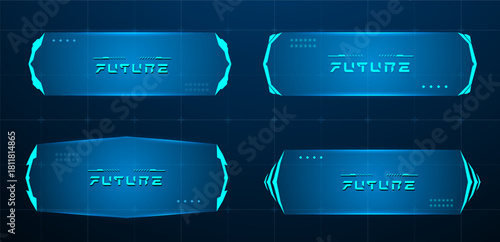 Set technology box or futuristic callout title. Vector illustration