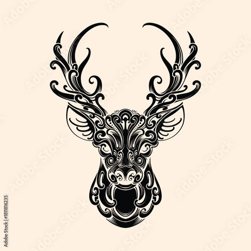 Deer silhouette logo design vector illustration