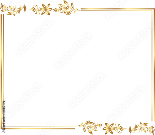 frame with leaves gold border Golden Border Warm Color Frame