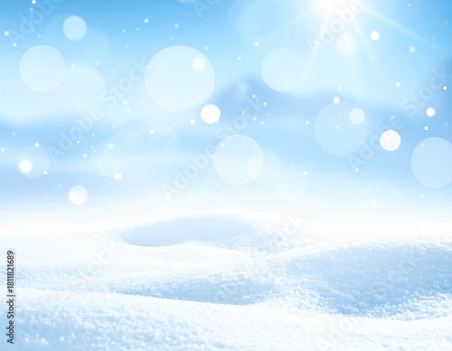 Winter Frost Background – Soft Snowy Hills and Icy Blue Forest