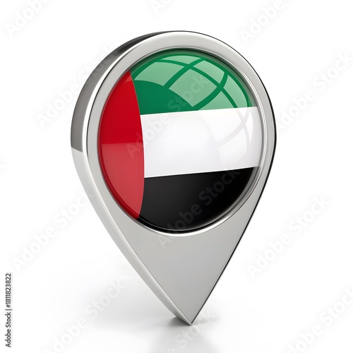 Free Download United arab emirates flag location pin isolated on white background - GFXLoad