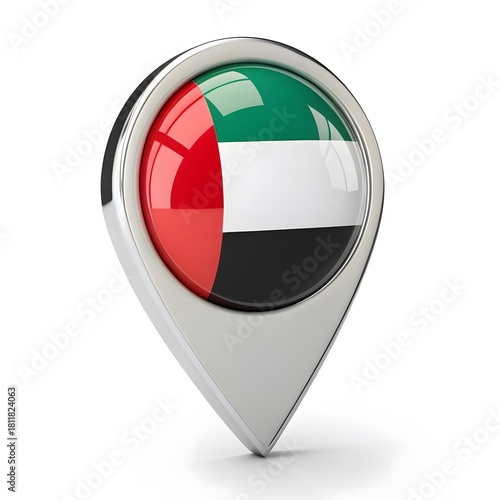 United arab emirates flag location pin isolated on white background Free Download United arab emirates flag location pin isolated on white background - GFXLoad