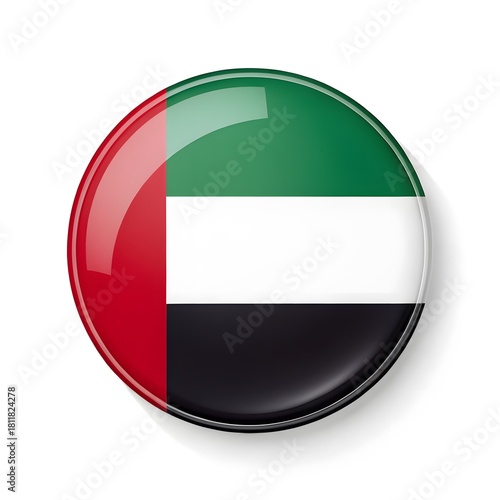 Free Download United arab emirates flag badge isolated on white background - GFXLoad