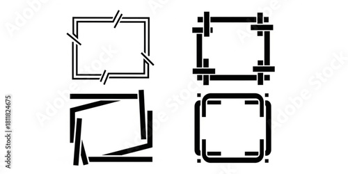 Bold Geometric Social Media Post Frame Border Silhouette