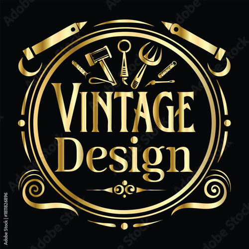 Vector golden frame. Elegant element for design in Eastern style, place for text. Floral golden border. Lace illustration for invitations and greeting cards.
Vintage gold frame on black background. 