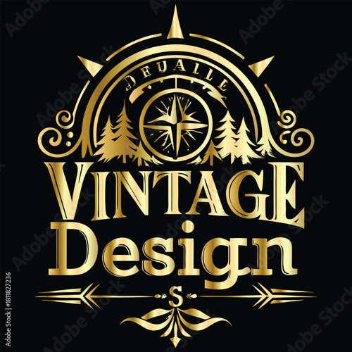 Vector golden frame. Elegant element for design in Eastern style, place for text. Floral golden border. Lace illustration for invitations and greeting cards.
Vintage gold frame on black background. 