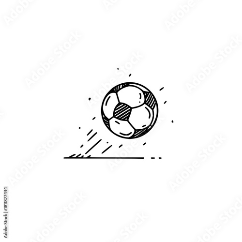 Soccer ball vector illustration for sports design and football game graphics with dynamic motion effect
