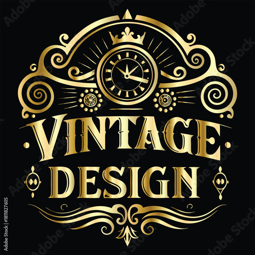 Vector golden frame. Elegant element for design in Eastern style, place for text. Floral golden border. Lace illustration for invitations and greeting cards.
Vintage gold frame on black background. 