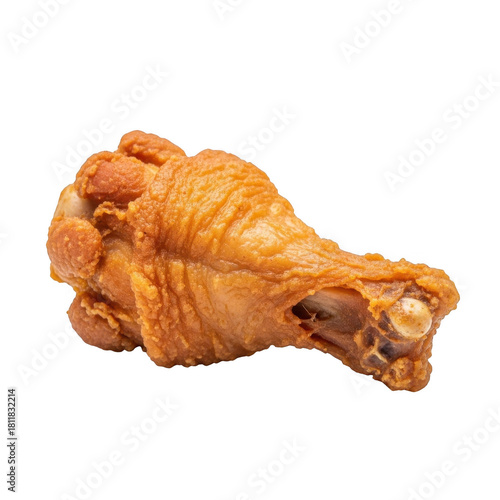 crispy fried chicken drumstick on transparent background