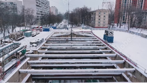 Construction of subway station in Moscow.