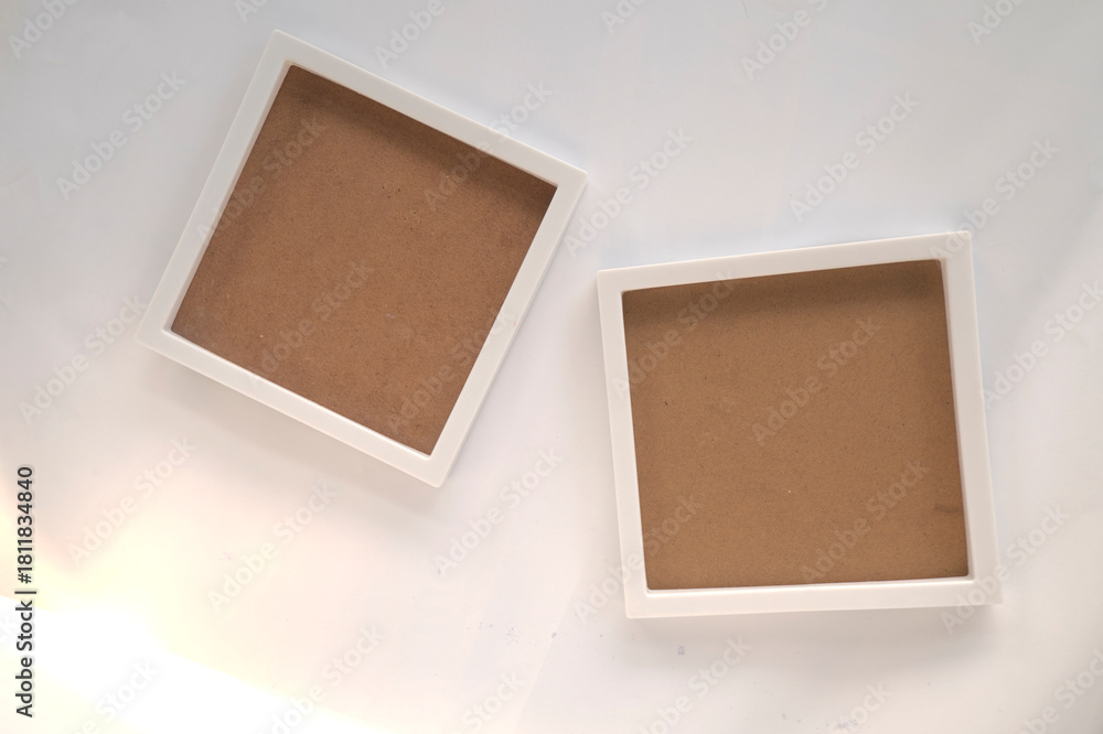 Fototapeta premium White Square Frames for Clean Minimalist Mockup