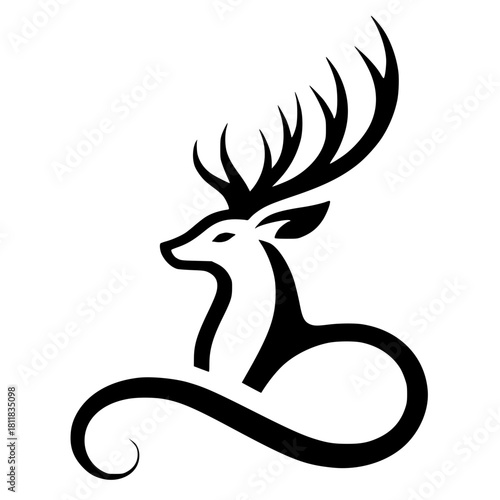 Simple deer logo silhouette