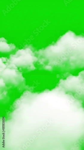 Ethereal Cloud Overlays with transition alpha channel passing clouds on green screen and separate distortion, overlay, glitch, static noise, scan lines black background, 4k animated video loop