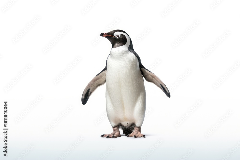 Fototapeta premium Penguin animal bird white background.