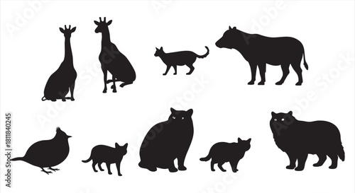 Majestic Deer Silhouettes A Collection of Wildlife Illustrations for Nature Enthusiasts and Graphic Design Projects