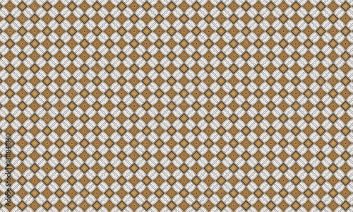 Wallpaper Mural Elegant Seamless Geometric Pattern with Repeating Diamond and Argyle Motifs in Brown, Beige, and White Torontodigital.ca